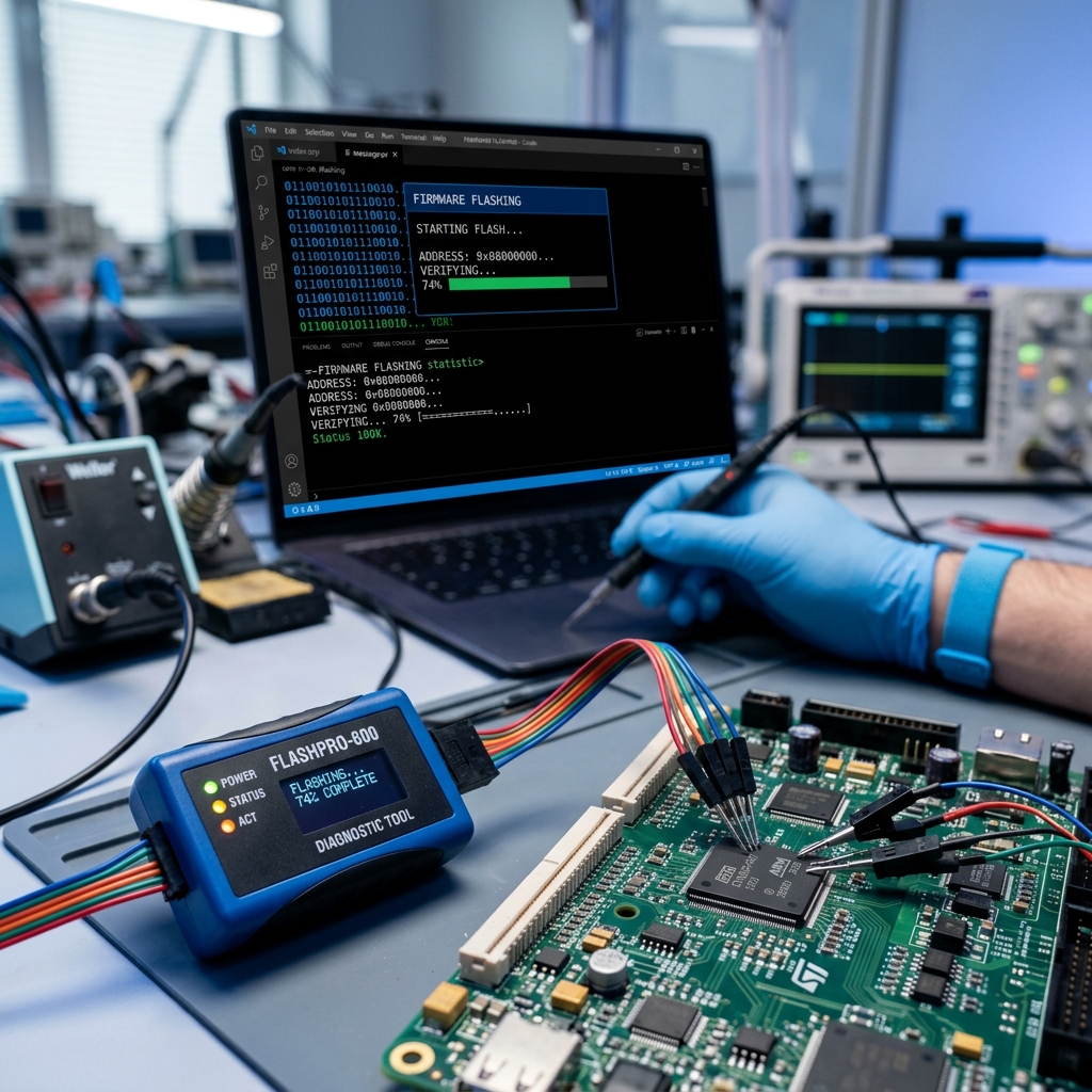 Gravação de firmware e binários em placa